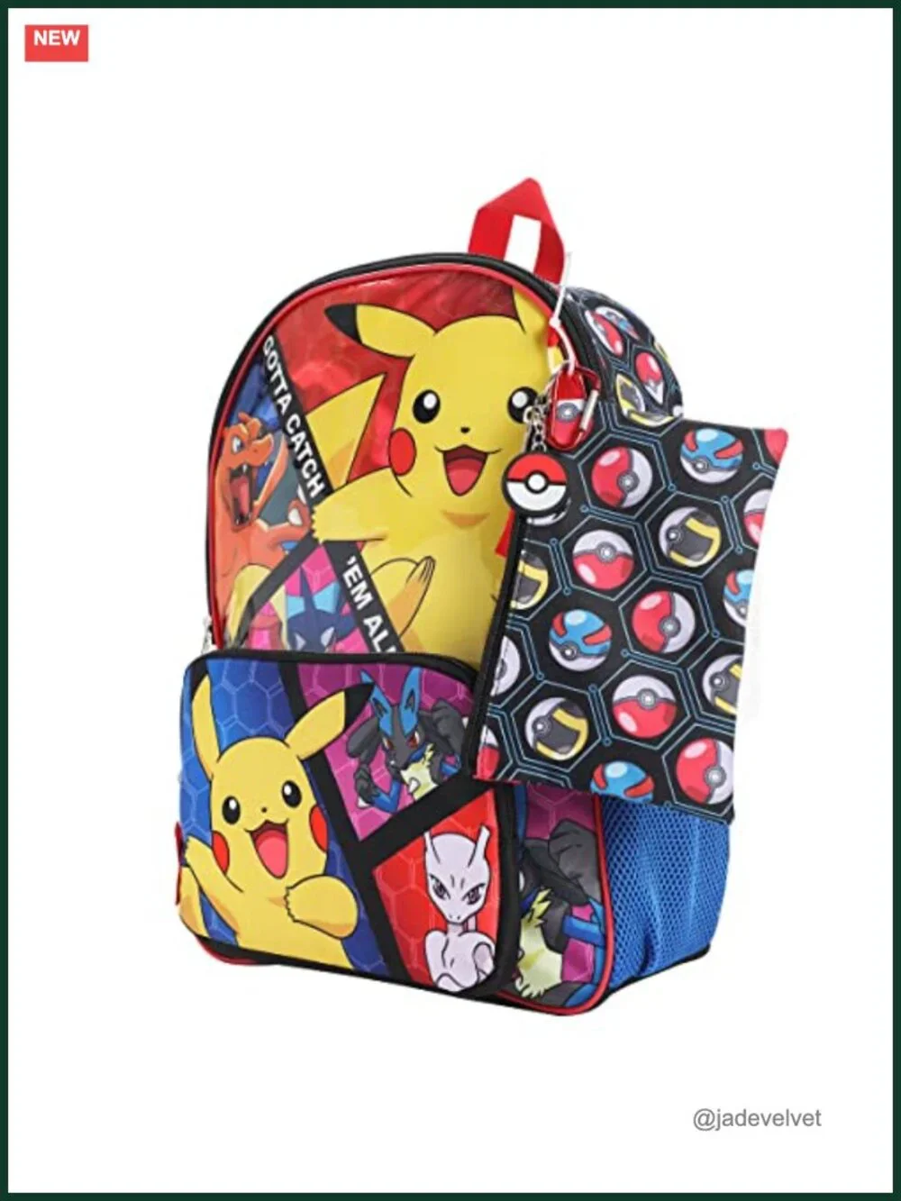 Youth Five-Piece Backpack Set with Utility Case and Keychain